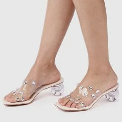 Milliotandco Cearra Open Toe Heels (White) Shoes