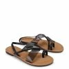 Milliotandco Dainty Toe Ring Flat Sandals (Black) Shoes