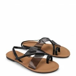Milliotandco Dainty Toe Ring Flat Sandals (Black) Shoes