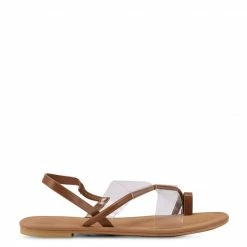 Milliotandco Shoes Dainty Toe Ring Flat Sandals (Brown)