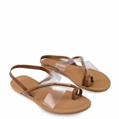 Milliotandco Shoes Dainty Toe Ring Flat Sandals (Brown)