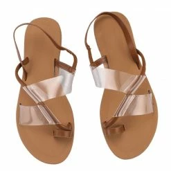 Milliotandco Shoes Dainty Toe Ring Flat Sandals (Brown)