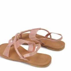 Milliotandco Dainty Toe Ring Flat Sandals (Pink)
