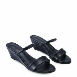 Milliotandco Shoes Daring Open Toe Wedges (Black)