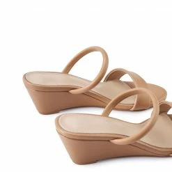 Milliotandco Daring Open Toe Wedges (Brown) Shoes