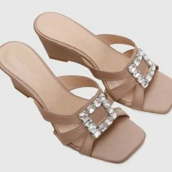 Milliotandco Dindraine Open Toe Wedges (Beige)