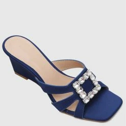 Milliotandco Dindraine Open Toe Wedges (Navy)