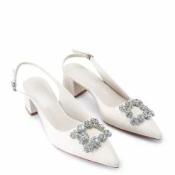 Milliotandco Doretta Pointed Toe Heels (White) Shoes
