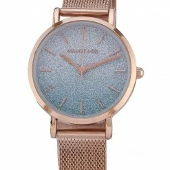 Milliotandco Evelyn Rose Gold Mesh Strap Watch (Salmon) Accessories