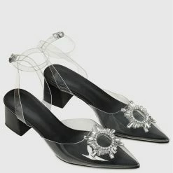 Milliotandco Shoes Fancy Dinner Pointed Toe Heels (Black)