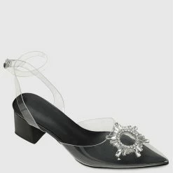 Milliotandco Shoes Fancy Dinner Pointed Toe Heels (Black)