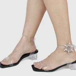 Milliotandco Fancy Gala Open Toe Heels (Black)