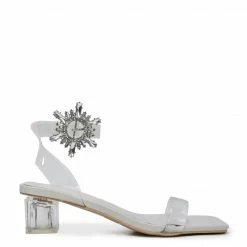 Milliotandco Fancy Gala Open Toe Heels (White) Shoes