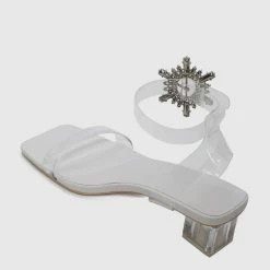 Milliotandco Fancy Gala Open Toe Heels (White) Shoes