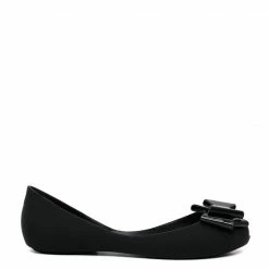 Milliot & Co Gelato Rounded Toe Jelly Ballerina Flats (Black)