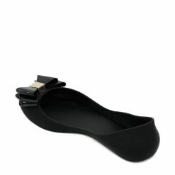 Milliot & Co Gelato Rounded Toe Jelly Ballerina Flats (Black)