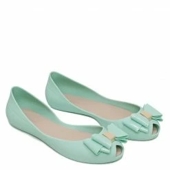 Milliot & Co Shoes Gelato Rounded Toe Jelly Ballerina Flats (Light Green)