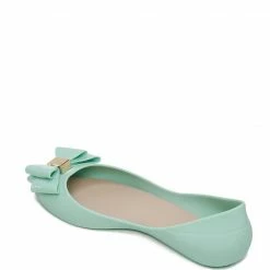 Milliot & Co Shoes Gelato Rounded Toe Jelly Ballerina Flats (Light Green)