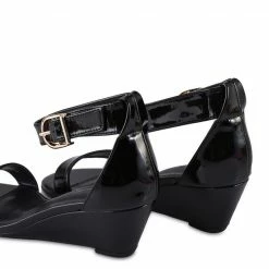 Milliotandco Shoes Independent Open Toe Wedges (Black)
