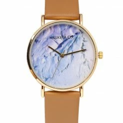 Milliotandco Jewel Gold Leather Strap Watch (Beige)