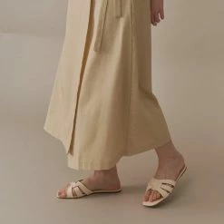 Milliotandco Shoes Joyce Open Toe Flat Sandals (White)