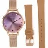 Milliotandco Accessories Lavender Watch With 2 Straps (Rose Gold/Brown)
