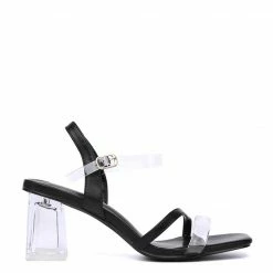 Milliotandco Shoes Leanora Open Toe Heels (Black)