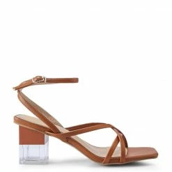 Milliotandco Lynda Open Toe Heels (Orange) Shoes