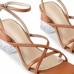 Milliotandco Lynda Open Toe Heels (Orange) Shoes