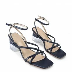 Milliotandco Lynda Open Toe Heels (Navy)