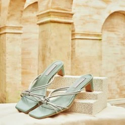 Milliotandco Nurita Harith Harriet Open Toe Heels (Aquamarine) Shoes