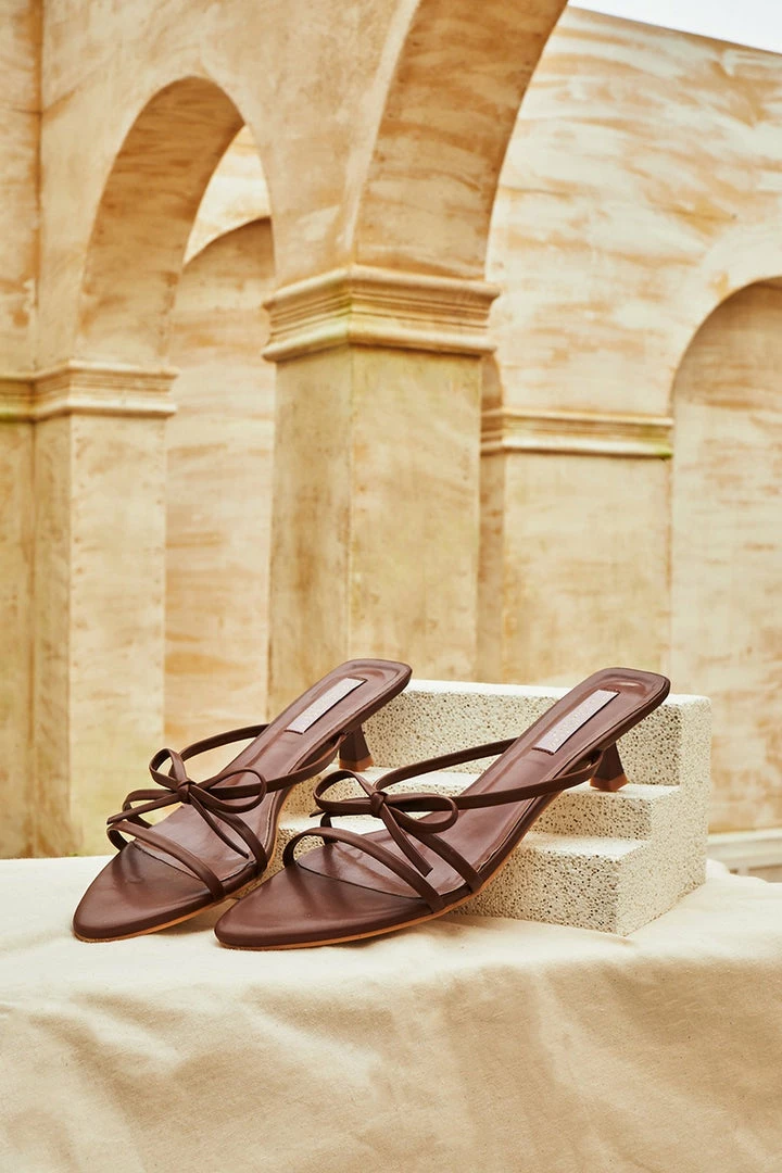 Milliotandco Shoes Nurita Harith Halyn Open Toe Heels (Pecan)