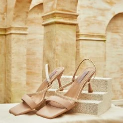 Milliotandco Shoes Nurita Harith Havana Open Toe Heels (Beige)