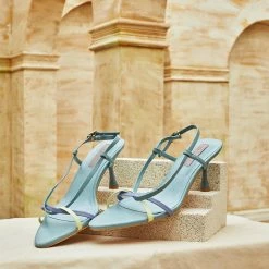 Milliotandco Nurita Harith Harleen Pointed Toe Heels (Light Blue) Shoes