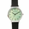 Milliotandco Accessories Misty Silver Leather Strap Watch (Black)