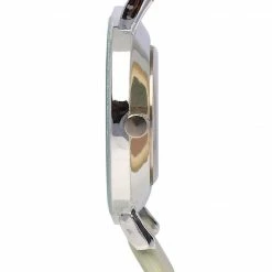 Milliotandco Accessories Ruby Silver Leather Strap Watch (Lawn Green)