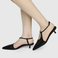 Milliot & Co Shoes Paris Pointed Toe Heels (Black)