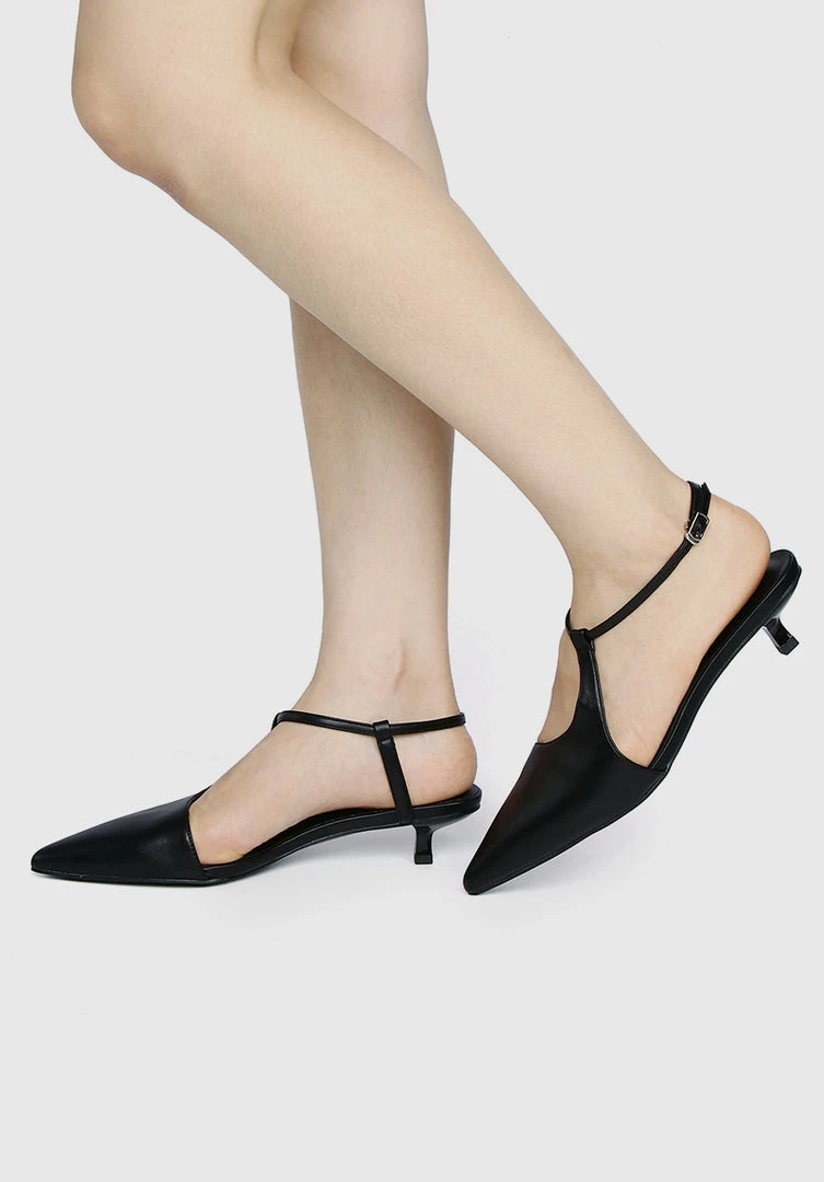 Milliot & Co Shoes Paris Pointed Toe Heels (Black)
