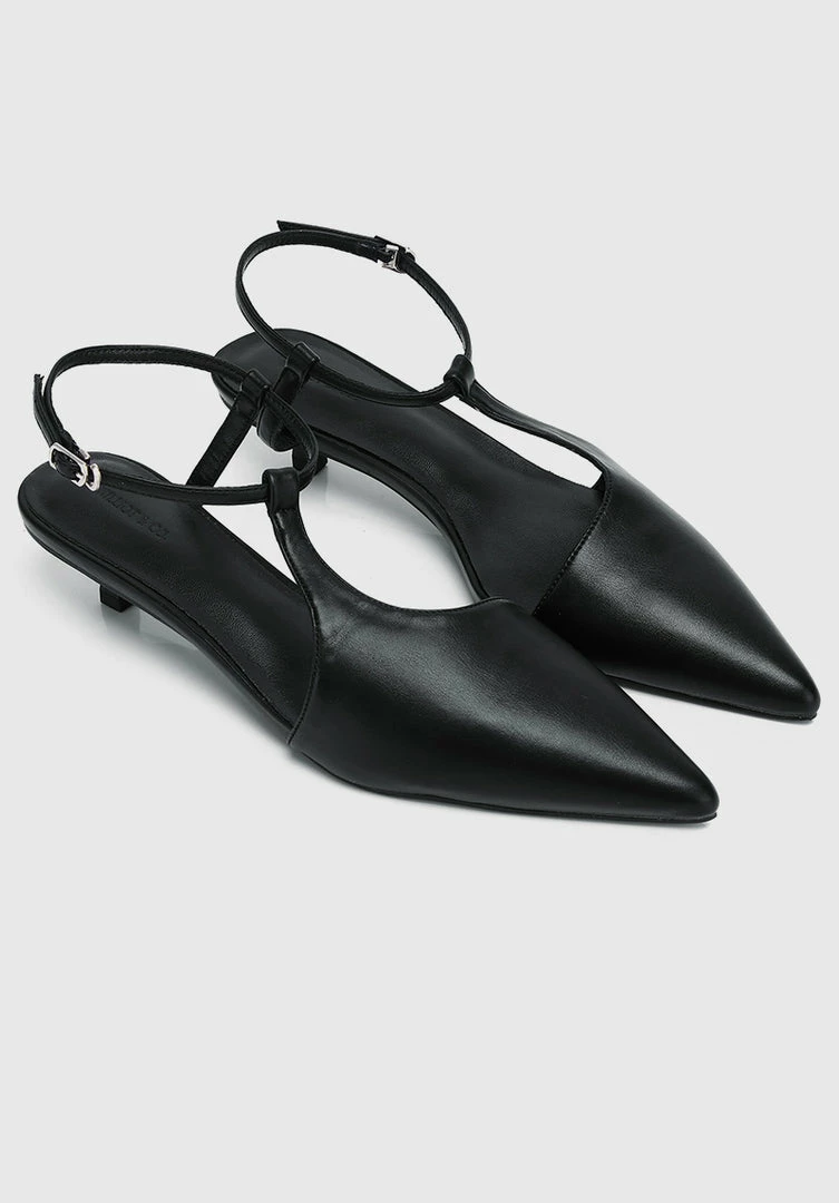 Milliot & Co Shoes Paris Pointed Toe Heels (Black)
