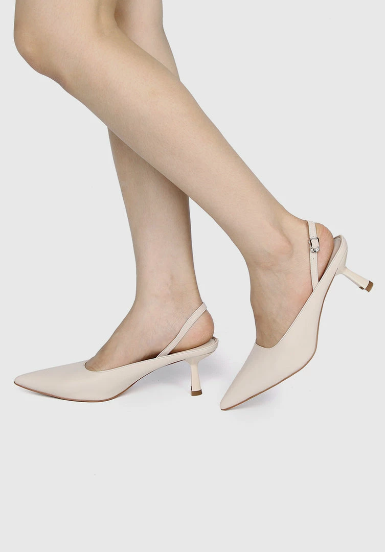 Milliot & Co Charmaine Pointed Toe Heels (Nude) Shoes