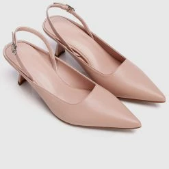 Milliot & Co Shoes Charmaine Pointed Toe Heels (Beige)