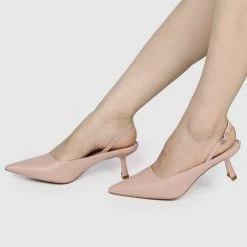 Milliot & Co Shoes Charmaine Pointed Toe Heels (Beige)