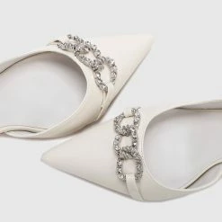 Milliot & Co Angie Pointed Toe Heels (White)