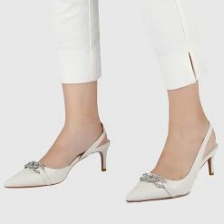 Milliot & Co Angie Pointed Toe Heels (White)