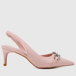 Milliot & Co Angie Pointed Toe Heels (Pink)