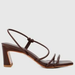 Milliot & Co April Open Toe Heels (Brown) Shoes