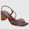 Milliot & Co April Open Toe Heels (Brown) Shoes