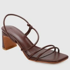 Milliot & Co April Open Toe Heels (Brown) Shoes
