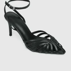 Milliot & Co Mariah Open Toe Heels (Black)