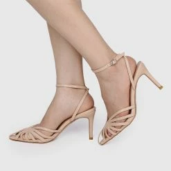 Milliot & Co Shoes Mariah Open Toe Heels (Nude)